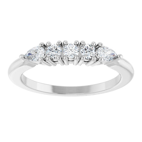 14K White Gold 3/8 CTW Natural Diamond Anniversary Band
