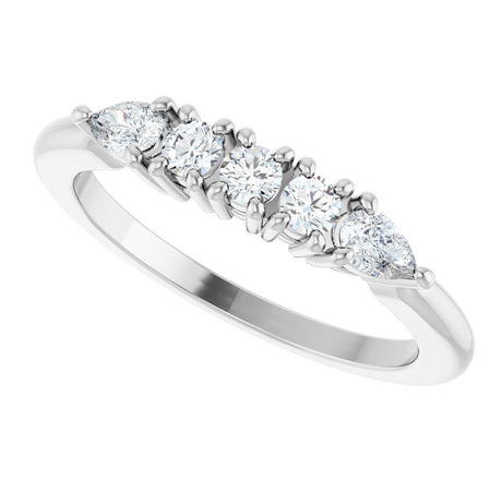 14K White Gold 3/8 CTW Natural Diamond Anniversary Band