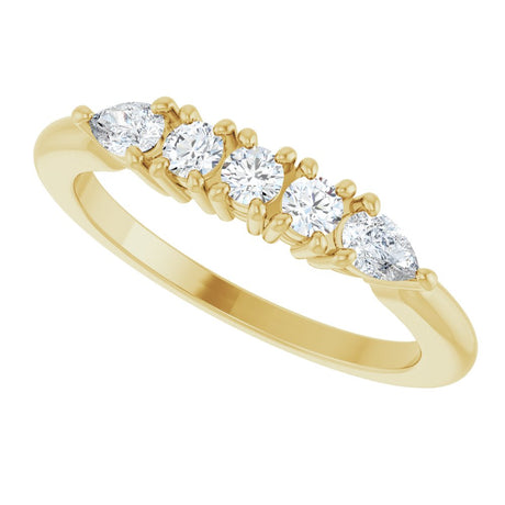 14K Yellow Gold 3/8 CTW Natural Diamond Anniversary Band