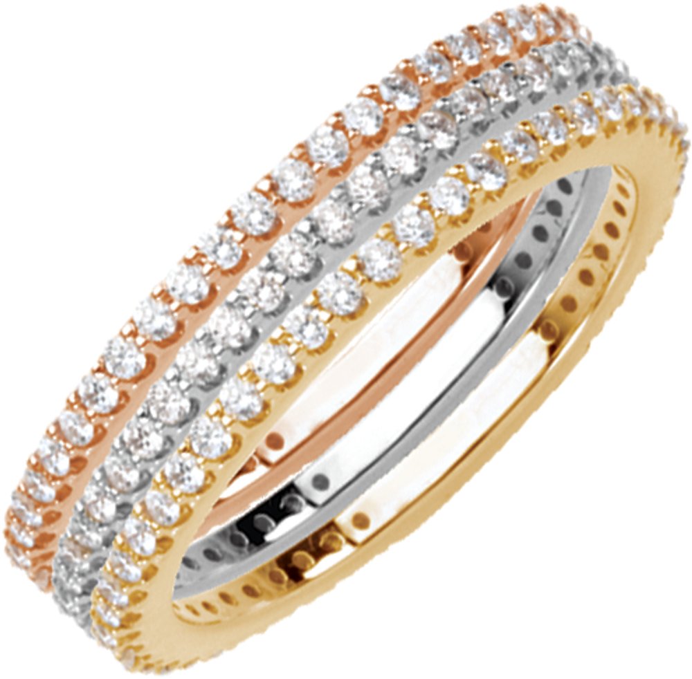 14K White 1/3 CTW Natural Diamond Stackable Ring