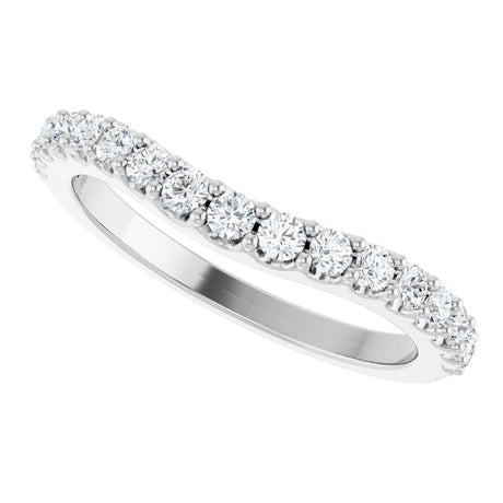 14K White Gold 3/8 CTW Lab-Grown Diamond Contour Band