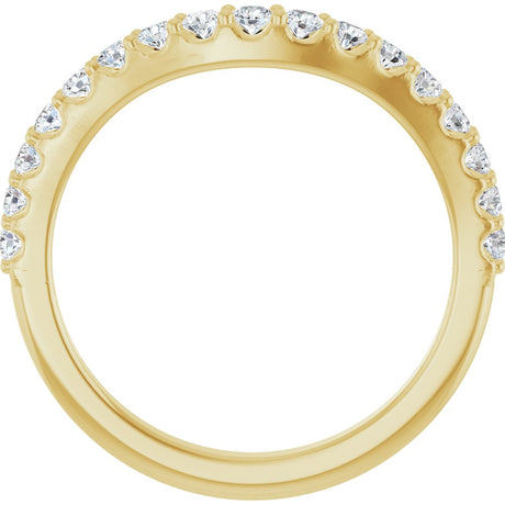 14K Yellow Gold 3/8 CTW Lab-Grown Diamond Contour Band