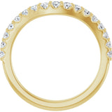 14K Yellow Gold 3/8 CTW Natural Diamond Contour Band