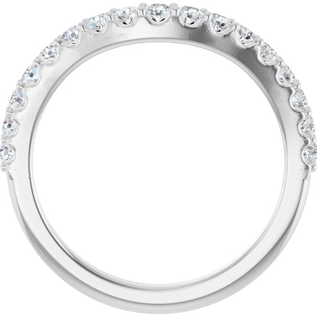 14K White Gold 3/8 CTW Natural Diamond Contour Band