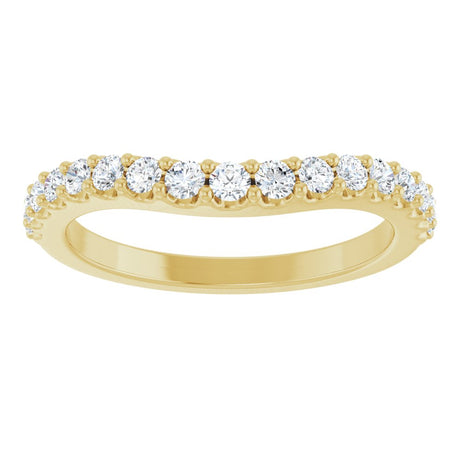 14K Yellow Gold 3/8 CTW Natural Diamond Contour Band