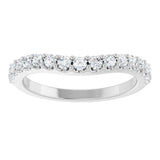 14K White Gold 3/8 CTW Lab-Grown Diamond Contour Band