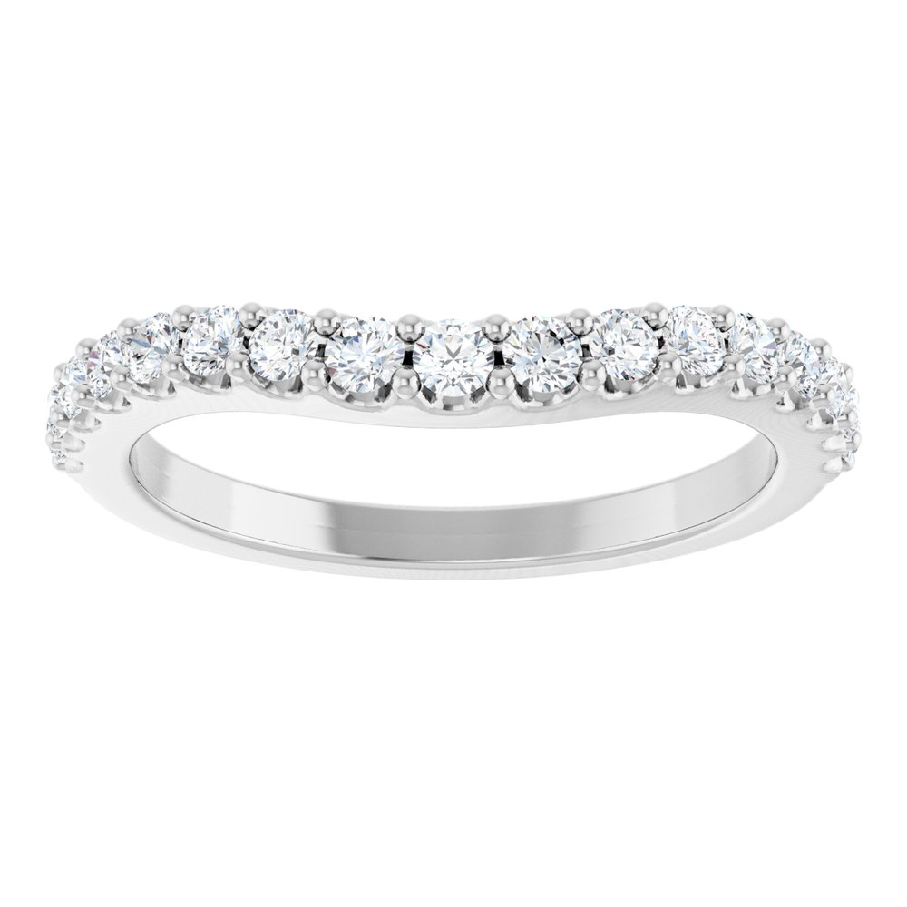14K White Gold 3/8 CTW Natural Diamond Contour Band