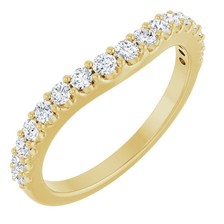 14K Yellow Gold 3/8 CTW Lab-Grown Diamond Contour Band