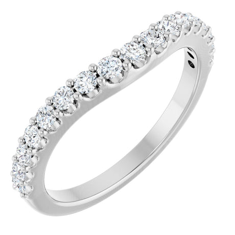 14K White Gold 3/8 CTW Lab-Grown Diamond Contour Band
