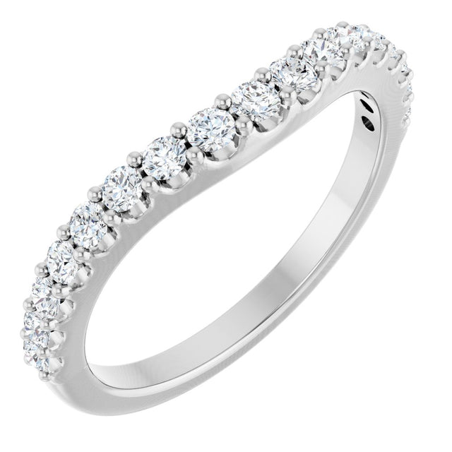 14K White Gold 3/8 CTW Lab-Grown Diamond Contour Band