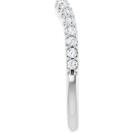 14K White Gold 3/8 CTW Lab-Grown Diamond Contour Band