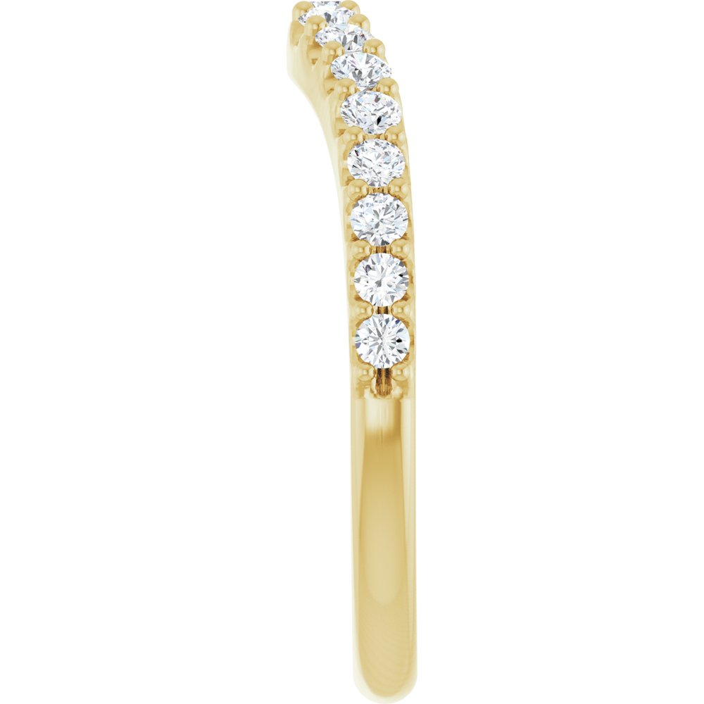 14K Yellow Gold 3/8 CTW Lab-Grown Diamond Contour Band