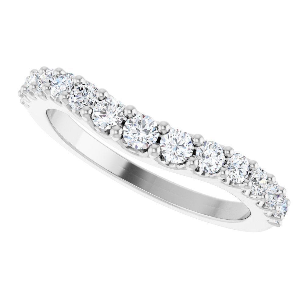 14K White Gold 1/2 CTW Natural Diamond Contour Band