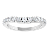 14K White Gold 1/2 CTW Natural Diamond Contour Band