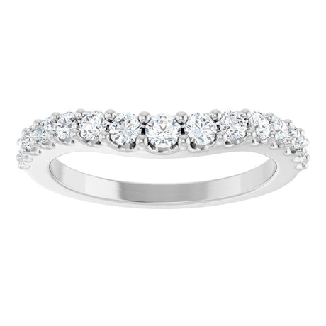 14K White Gold 1/2 CTW Lab-Grown Diamond Contour Band