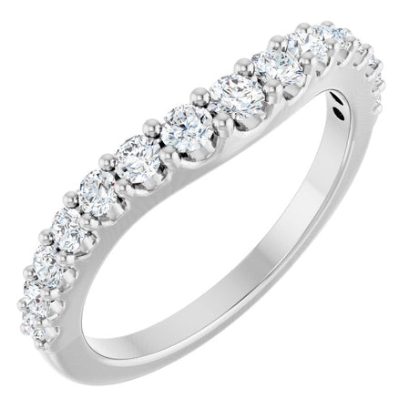 14K White Gold 1/2 CTW Lab-Grown Diamond Contour Band