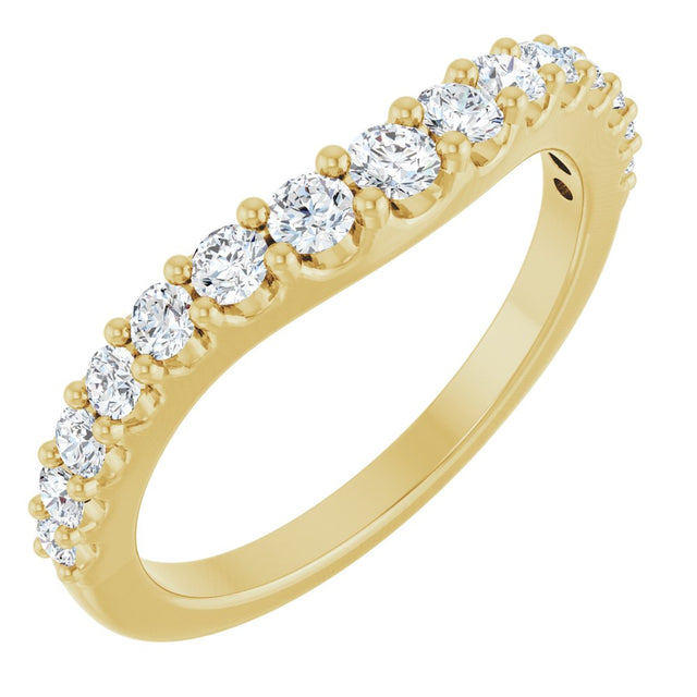 14K Yellow Gold 1/2 CTW Natural Diamond Contour Band