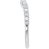 14K White Gold 1/2 CTW Natural Diamond Contour Band