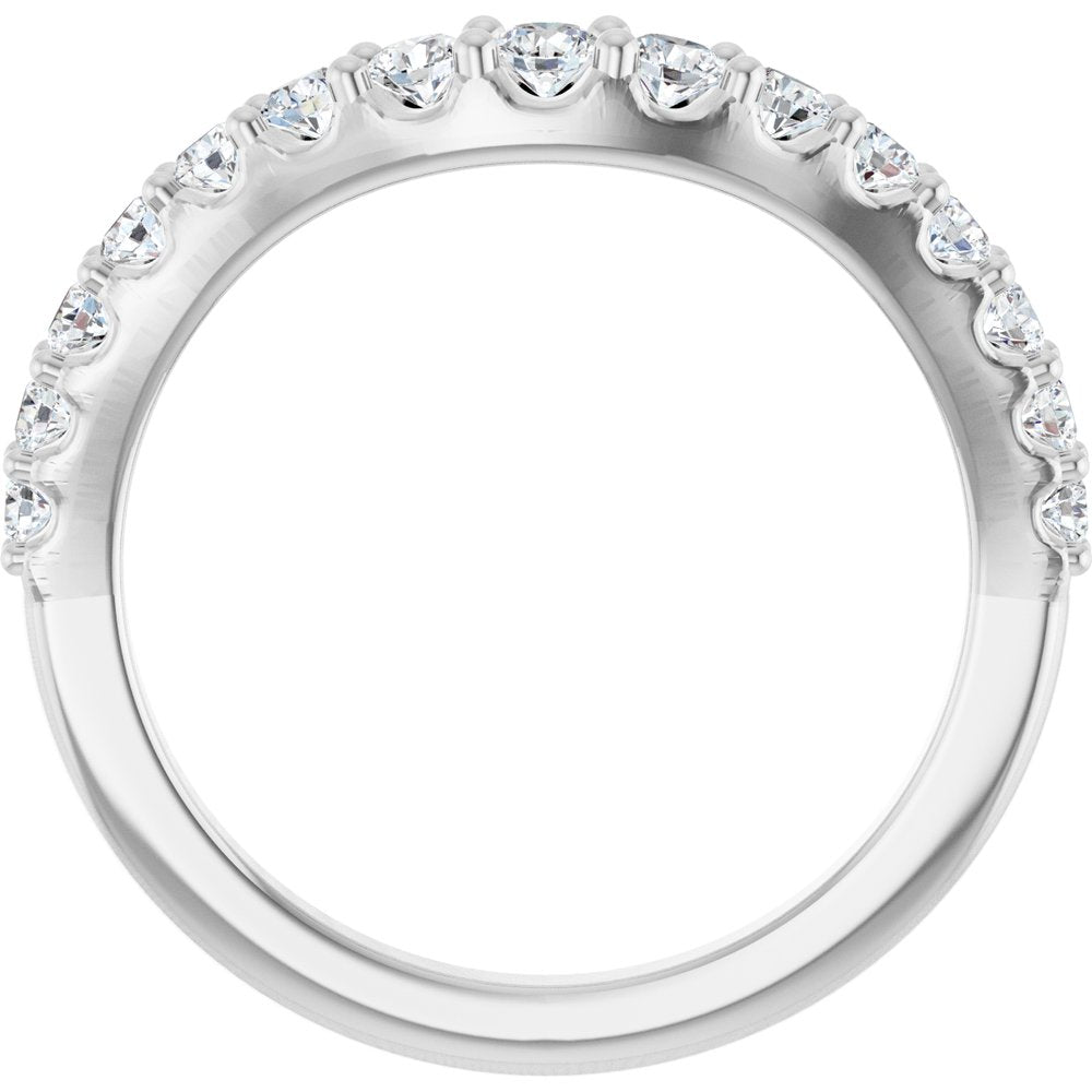 14K White Gold 1/2 CTW Natural Diamond Contour Band