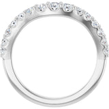 14K White Gold 1/2 CTW Natural Diamond Contour Band