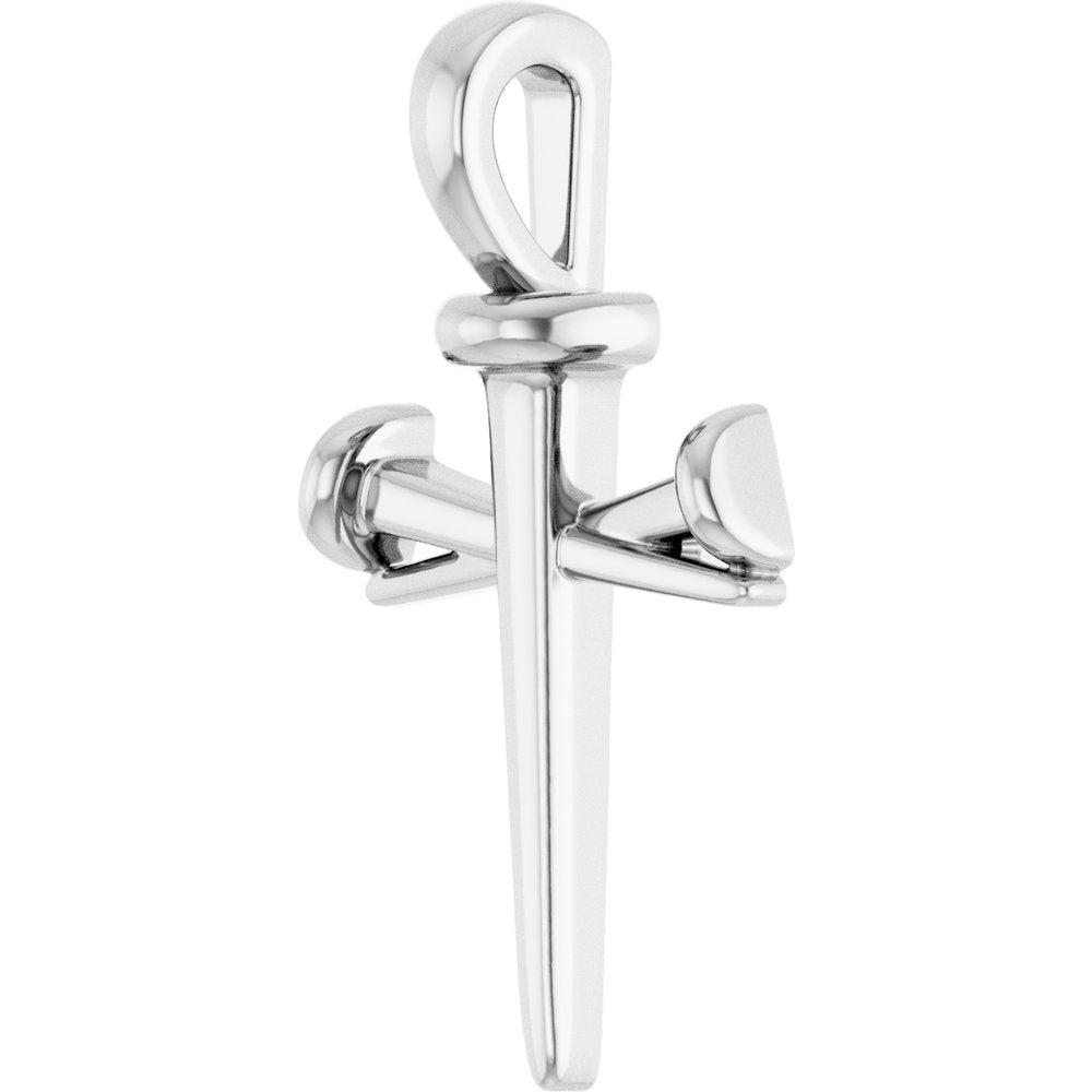 Sterling Silver Nail Cross Pendant