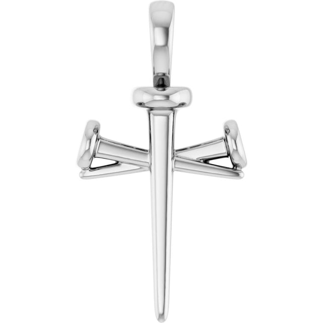 Sterling Silver Nail Cross Pendant