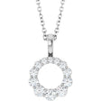 14K White Gold 1/3 CTW Lab-Grown Diamond Graduated Circle 16-18" Necklace