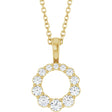 14K Yellow Gold 1/3 CTW Lab-Grown Diamond Graduated Circle 16-18" Necklace
