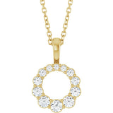14K Yellow Gold 1/3 CTW Lab-Grown Diamond Graduated Circle 16-18" Necklace