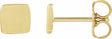 14K Yellow Gold 5 mm Engravable Geometric Stud Earrings
