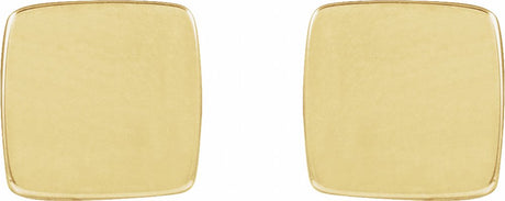 14K Yellow Gold 5 mm Engravable Geometric Stud Earrings