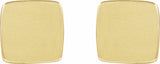 14K Yellow Gold 5 mm Engravable Geometric Stud Earrings