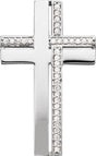 14K White Gold 1/4 CTW Natural Diamond Cross Pendant