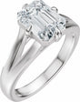 14K White Gold 9x7 mm  Emerald Engagement Ring Mounting