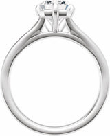 14K White Gold 9x7 mm  Emerald Engagement Ring Mounting