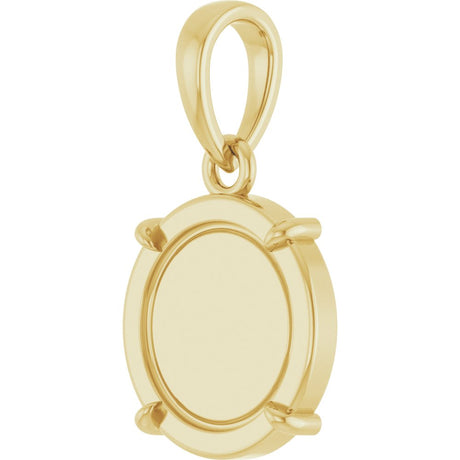 14K Yellow Gold Engravable Round Pendant