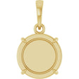 14K Yellow Gold Engravable Round Pendant