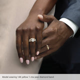 14K White 1 CTW Lab-Grown Diamond Contour Band