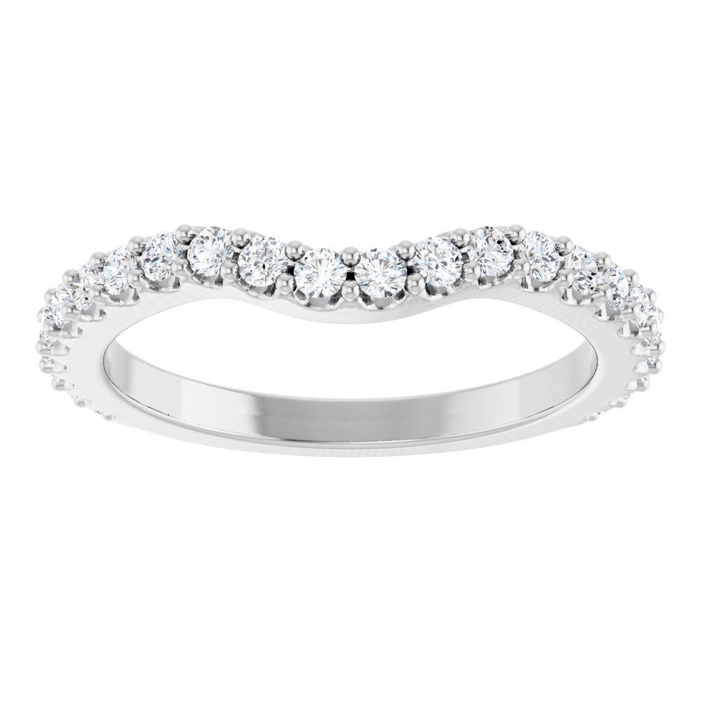 14K White Gold 1/2 CTW Natural Diamond Contour Band