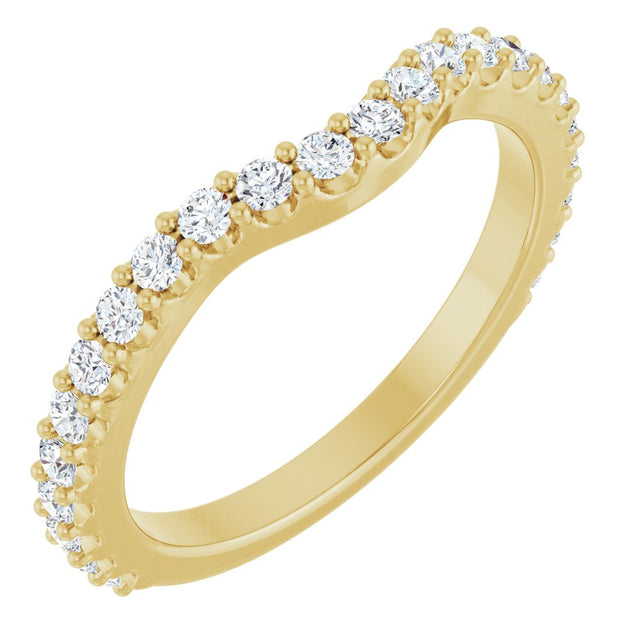 14K Yellow Gold 1/2 CTW Lab-Grown Diamond Contour Band
