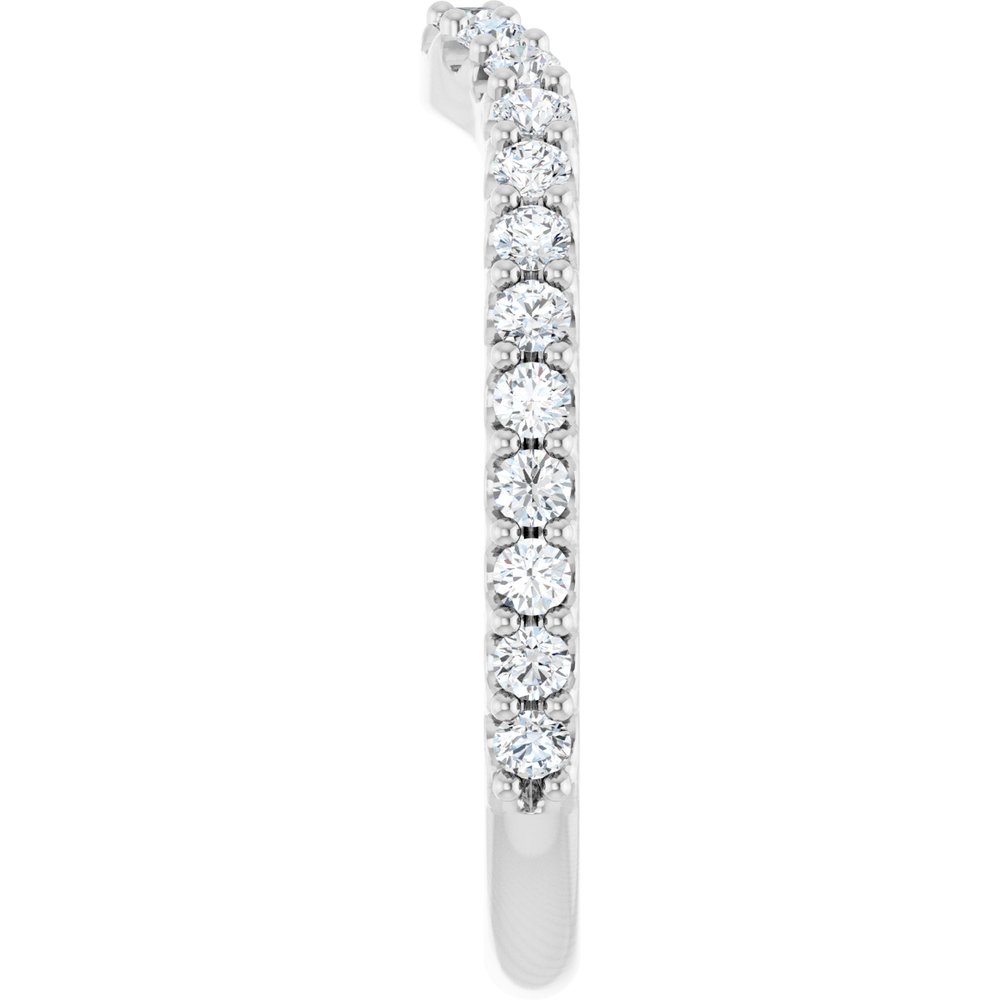 14K White Gold 1/2 CTW Natural Diamond Contour Band