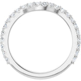 14K White Gold 1/2 CTW Natural Diamond Contour Band