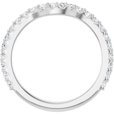 14K White Gold 1/2 CTW Natural Diamond Contour Band