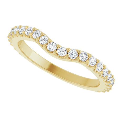 14K Yellow Gold 1/2 CTW Lab-Grown Diamond Contour Band