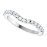 14K White Gold 1/2 CTW Natural Diamond Contour Band