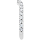 14K White Gold 1/2 CTW Natural Diamond Contour Band