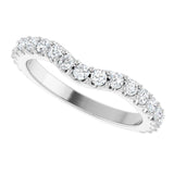 14K White Gold 1/2 CTW Natural Diamond Contour Band