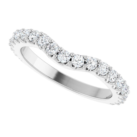 14K White Gold 1/2 CTW Natural Diamond Contour Band