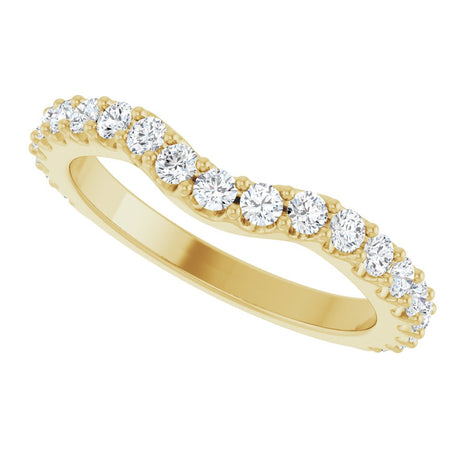 14K Yellow Gold 1/2 CTW Natural Diamond Contour Band