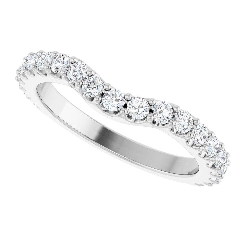 14K White Gold 5/8 CTW Lab-Grown Diamond Contour Band